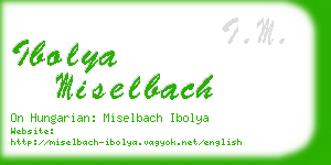 ibolya miselbach business card